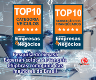 ChipBras recebe selos de destaque em satisfação de franqueados e melhores franquias automotivas do Brasil